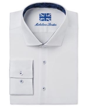 Michelsons Of London Men's Slim-fit White Solid Dress Shirt