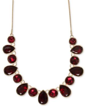 Nine West Multiple Faceted Stone Collar Necklace