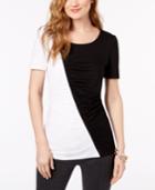 Inc International Concepts Ruched Colorblocked Top, Created For Macy's
