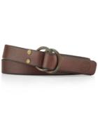 Polo Ralph Lauren Men's Distressed-leather O-ring Belt