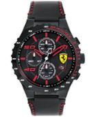 Limited Edition Ferrari Men's Chronograph Speciale Evo Chrono Black Leather Strap Watch 45mm 0830363