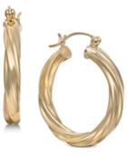 Small Twist Hoop Earrings In 14k Gold
