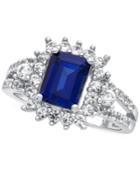Lab-created Sapphire (1-5/8 Ct. T.w.) & White Sapphire (9/10 Ct. T.w.) Ring In Sterling Silver