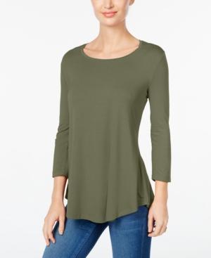 Jm Collection Petite Three-quarter-sleeve Top, Created For Macy's