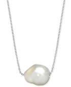 Baroque Cultured White Freshwater Pearl (12mm) 18 Pendant Necklace In Sterling Silver