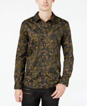 Guess Men's Cypress Quilted Camo Slim Fit Shirt
