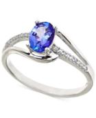 Tanzanite (5/8 Ct. T.w.) And Diamond Accent Ring In 14k White Gold