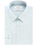 Calvin Klein Steel Slim-fit Non-iron Performance Green Multi Check Dress Shirt