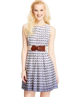 Teeze Me Juniors' Printed Belted Dress