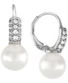 Majorica Sterling Silver Cubic Zirconia & Imitation Pearl Drop Earrings