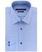 Sean John Textured Clearwater Blue Solid French Cuff Dress Shirt