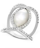 Inc International Concepts Silver-tone Mother-of-pearl Finish Open-style Fashion Ring, Only At Macy's
