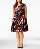 Calvin Klein Plus Size Printed Fit & Flare Dress