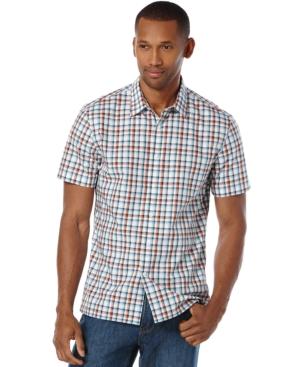 Perry Ellis Men's Dobby Multi-check Short-sleeve Shirt