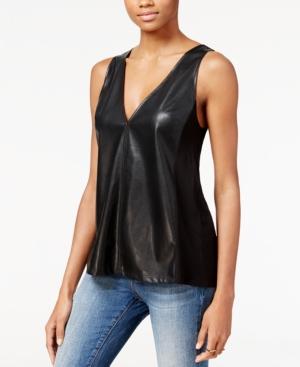 Rachel Rachel Roy Faux-leather Contrast Top, Only At Macy's