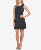 Cece Lace-up Drop-waist Scuba Sheath Dress