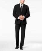 Tommy Hilfiger Men's Slim-fit Stretch Performance Black Solid Suit