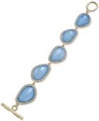 Inc International Concepts Gold-tone Pave And Blue Stone Toggle Bracelet, Only At Macy's
