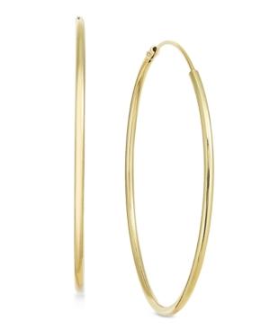 Essentials Large Gold Plated Endless Wire Hoop Earrings