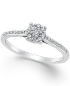 Diamond Cluster Promise Ring (1/4 Ct. T.w.) In 10k White Gold