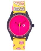 Harajuku Lovers Unisex Solar Emoji Pizza Time Strap Watch 40mm Hl2310