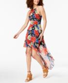 B Darlin Juniors' Printed Lace-up High-low Dress