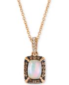 Le Vian Chocolatier Neapolitan Opal (1/2 Ct. T.w.) & Diamond (1/8 Ct. T.w.) Pendant Necklace In 14k Rose Gold