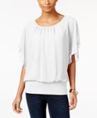 Jm Collection Petite Banded-hem Blouson Top, Only At Macy's