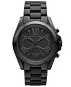 Michael Kors Women's Chronograph Bradshaw Black Ion Plated Stainless Steel Bracelet Watch 43mm Mk5550
