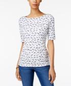 Karen Scott Printed Button-detail Top, Created For Macy's