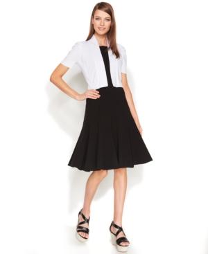Calvin Klein Ruched Short-sleeve Shrug Cardigan