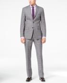 Calvin Klein Men's Slim-fit Gray Plaid Suit
