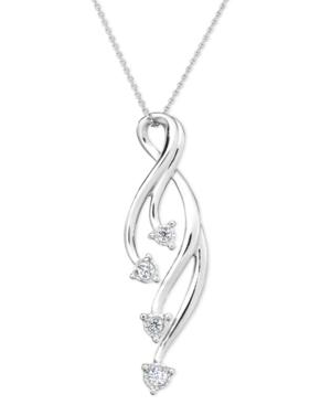 Trumiracle Diamond Vine Pendant Necklace In Sterling Silver (1/10 Ct. T.w.)