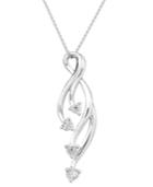 Trumiracle Diamond Vine Pendant Necklace In Sterling Silver (1/10 Ct. T.w.)