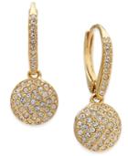 Danori Rose Gold-tone Pave Disc Drop Earrings, Created For Macy's