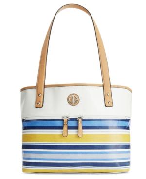 Giani Bernini Coated Canvas Multi Stripe Tote, Only At Macy's