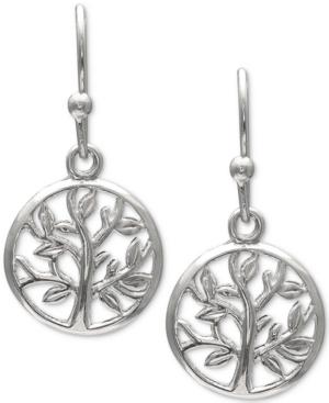 Giani Bernini Tree Of Life Drop Earrings In Sterling Silver, Created For Macy's