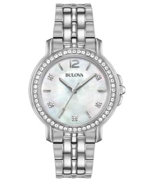 Bulova Women's Crystal Stainless Steel Bracelet Watch 34mm, A Macy's Exclusive Style