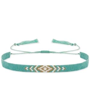 Lucky Brand Gold-tone Blue-stone Beaded Choker Necklace