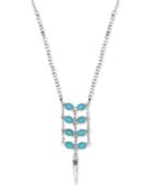 Lucky Brand Silver-tone Blue-stone Ladder Lariat Necklace