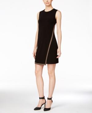 Calvin Klein Embellished Faux-wrap Dress