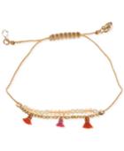 Lonna & Lilly Gold-tone Pink Tassel Slider Bracelet