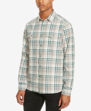 Kenneth Cole Men's Two Pocket Plaid Flannel Shirt