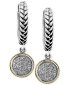 Balissima By Effy Diamond Round Drop Earrings (1/6 Ct. T.w.) In Sterling Silver And 18k Gold