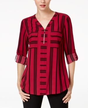 Ny Collection Zip-detail Utility Shirt