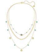 Swarovski Gold-tone Multicolor Crystal Mystic Charm Layered Necklace, 13-1/2 + 3 Extender