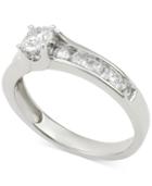 Diamond Channel-set Engagement Ring (1 Ct. T.w.) In 14k White Gold