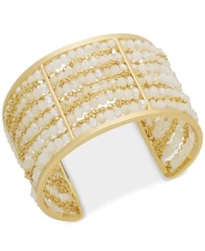 I.n.c. Gold-tone Beaded Multi-row Cuff Bracelet, Created For Macy's