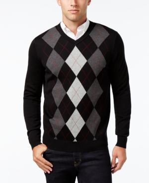 Club Room Men's V-neck Argyle Sweater, Only At Macy's
