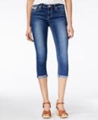 Zco Juniors' Embellished Cropped Cuffed Skinny Jeans